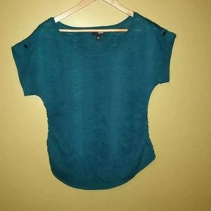 🌟Ana teal green knit cap sleeve thin sweater m